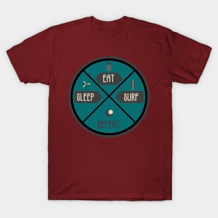 Eat Surf Sleep Spin Wheel T-Shirt